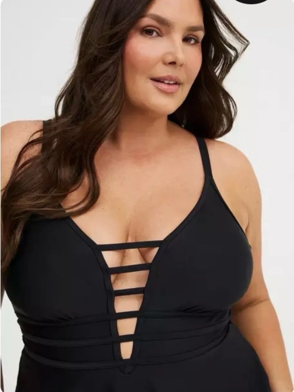 NWT Torrid Black Strappy Skater One-Piece Swim Dress ~ END OF SUMMER SALE!! - Picture 2 of 7